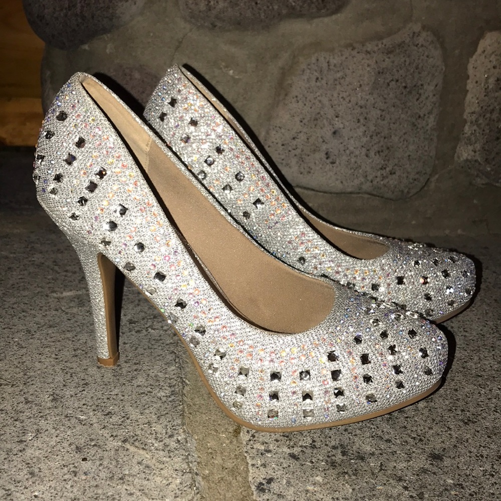 Silver bedazzled heels!